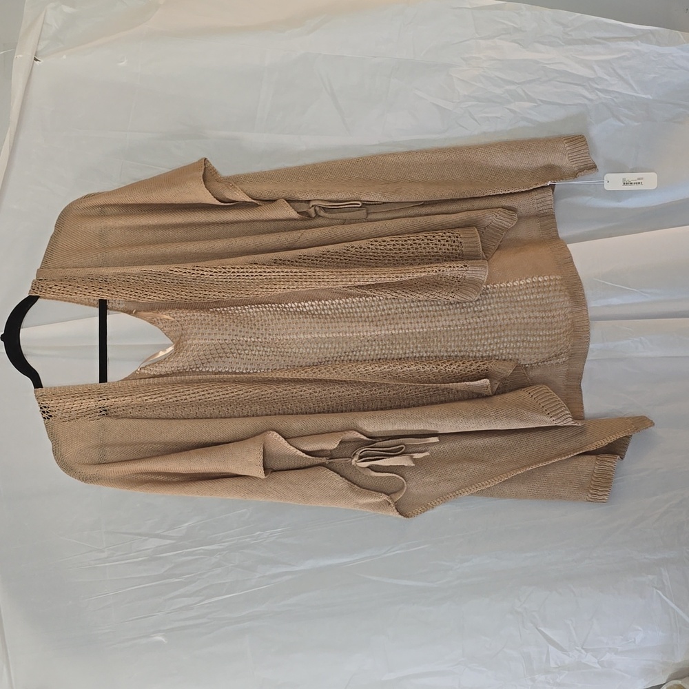 Charming Charlie tan Ruana sweater